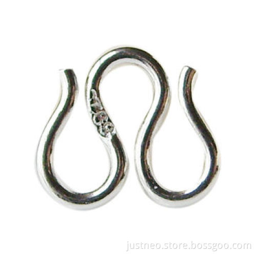 solid 925 sterling silver w-shaped necklace/bracelet clasps